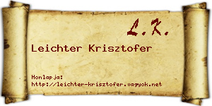 Leichter Krisztofer névjegykártya
