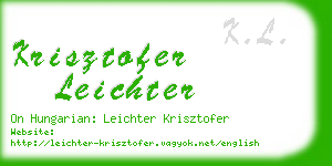 krisztofer leichter business card